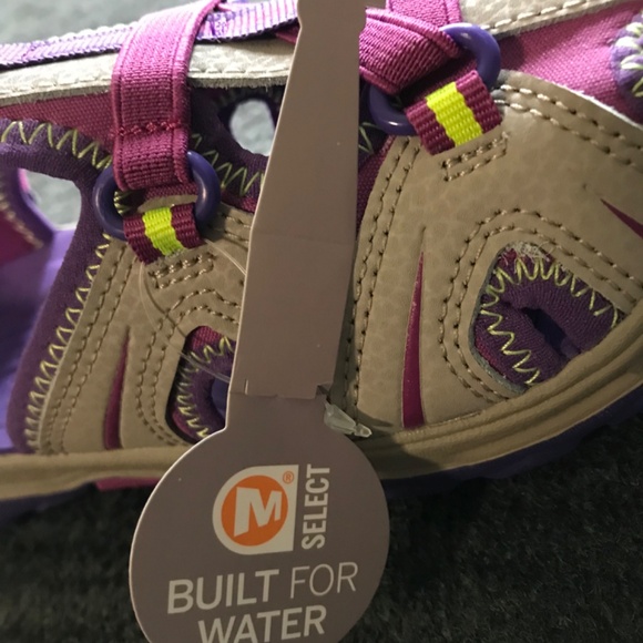 Merrell Girls' Water Sandals - Purple/Pink Multi - Size 4 - Picture 4 of 10